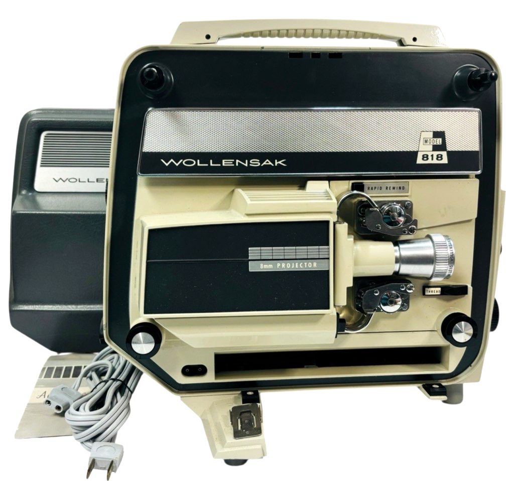 Vintage Wollensak 8mm Projector Model 818 - 300 W AC 50/60 CY 115V-120V,  WORKS.0