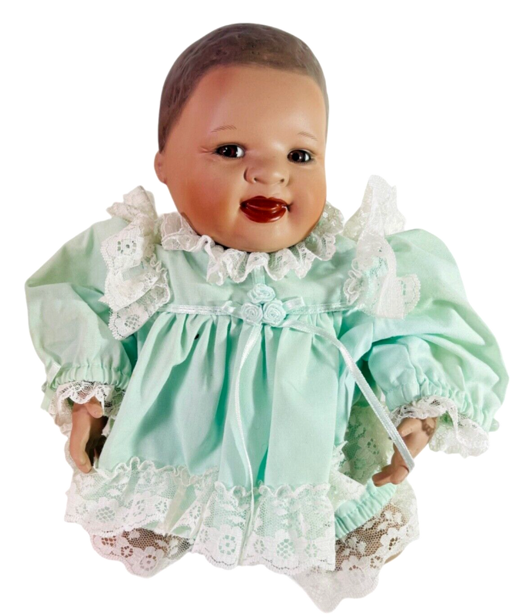 1993 African American Porcelain Doll "Lifelike" 7933FB SIGN BY; Yolanda Bello1