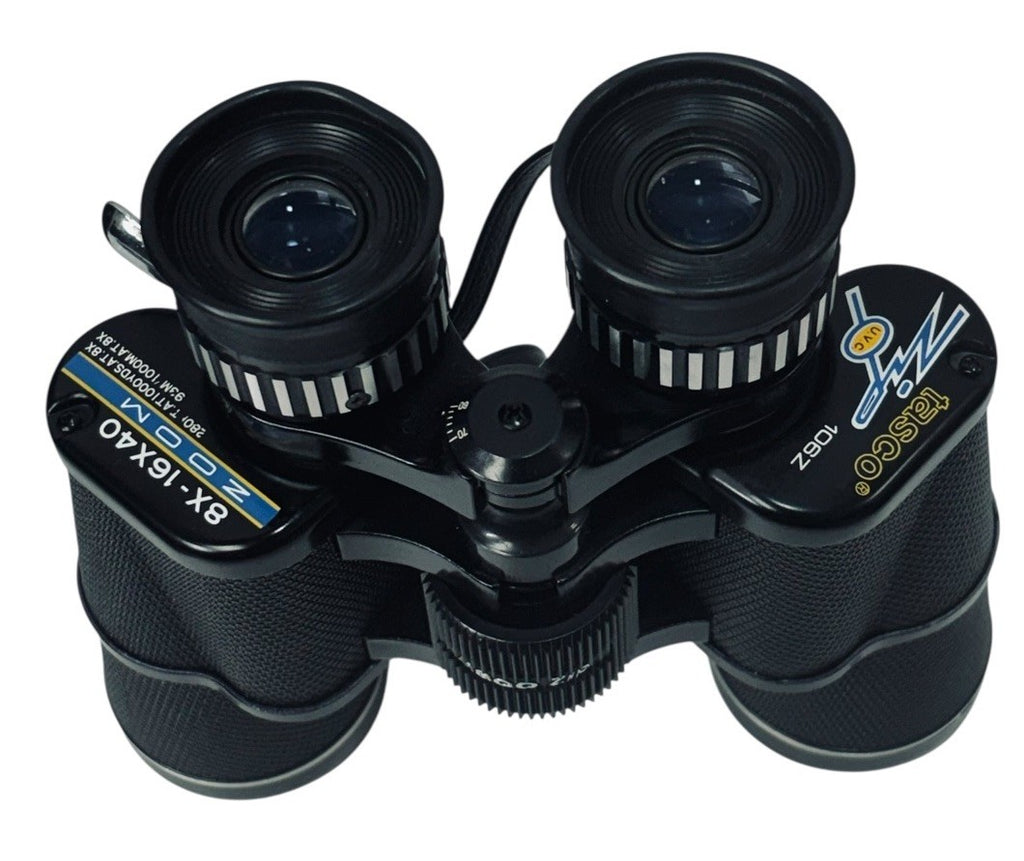 Vintage Tasco Zip 106Z 8X 16x40 Zoom Binoculars with Case Brand 1984 VTG2