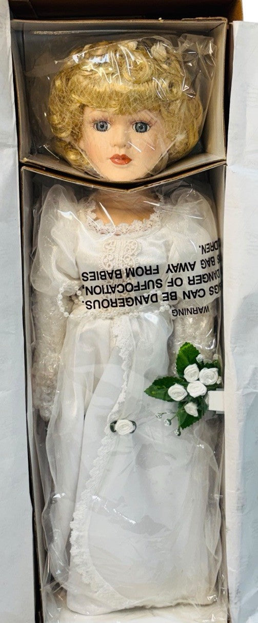 Heritage Signature Collection Porcelain Doll 17'' Jessica in White Wedding Gown.1
