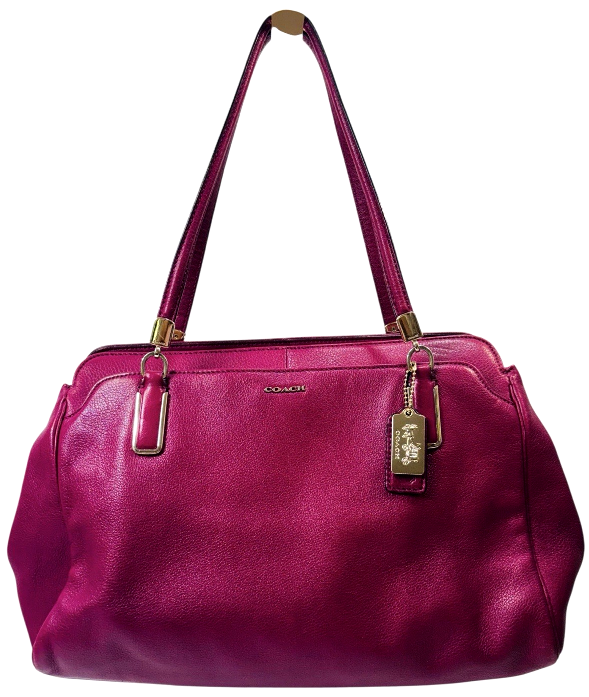 WOW Coach Madison Kimberly Carry All Leather Satchel Bag "Vibrant Magenta".0