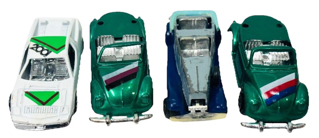 Lot of 4 Vintage Diecast 1.64 Cars (2-Summer 1990 & 2-Hot Wheels 1977 & 1980).0