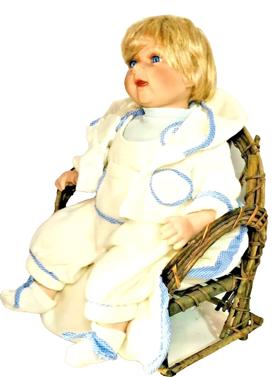  PORCELAIN BOY DOLL JACOB L 21"/Wt. 3lbs, BLUE EYES~".1