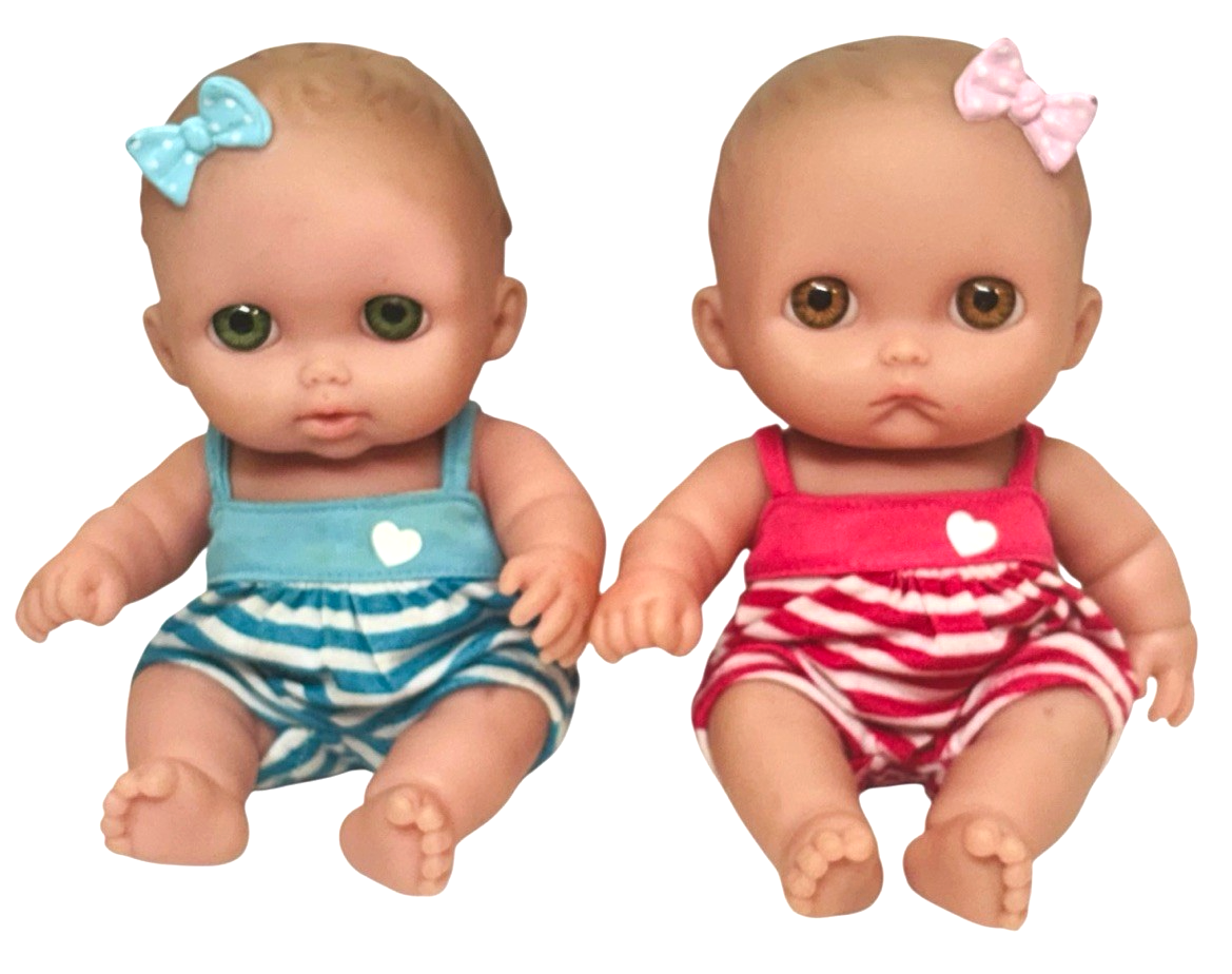 Berenguer Dolls 06-14 & 18-14 JC Toys Lil Cutiesies - 9" - Vinyl, (Lot of 2).1