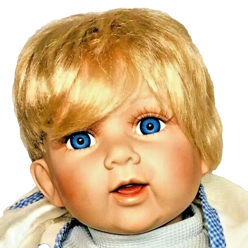  PORCELAIN BOY DOLL JACOB L 21"/Wt. 3lbs, BLUE EYES~".3