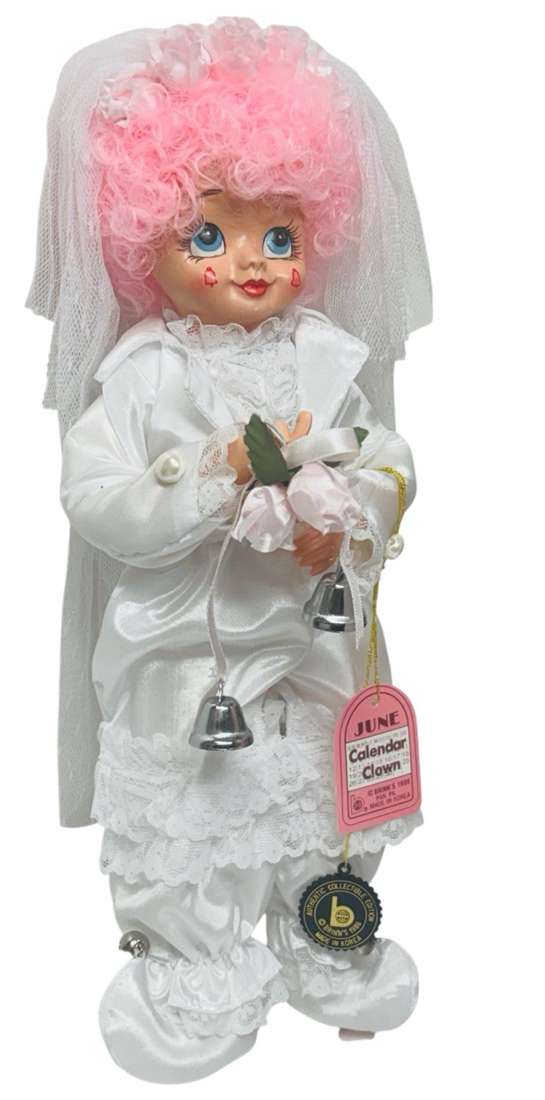 1986 1986 Brinn's "June Calendar Clown" Bride Doll 12” Item: K-16.64