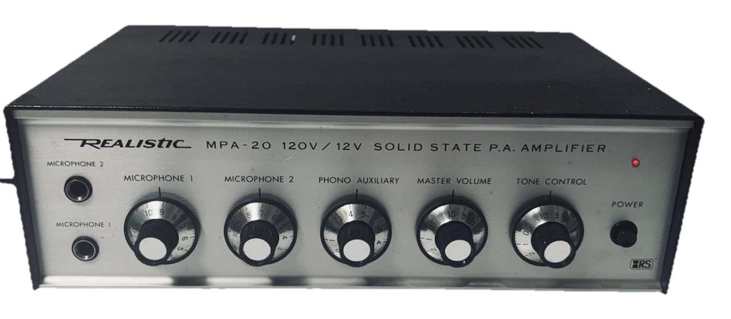 VTG Realistic MPA-20 120V/12V Solid State P.A. Amplifier In Excellent Conditions0