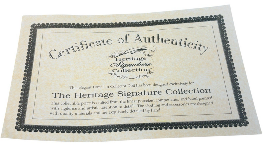 Heritage Signature Collection Porcelain Heritage Signature 26” Tall W/Doll Stand4