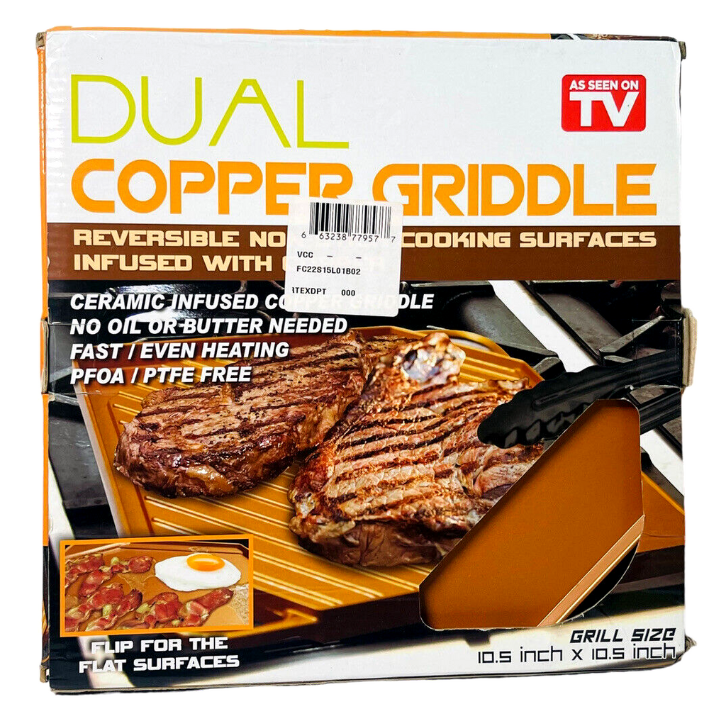 BRAND NEW Copper Griddle Dual-Reversible Non-Stick Ceramic SURFACE 2