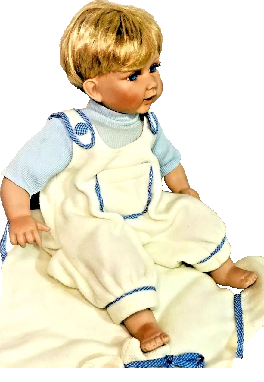  PORCELAIN BOY DOLL JACOB L 21"/Wt. 3lbs, BLUE EYES~".