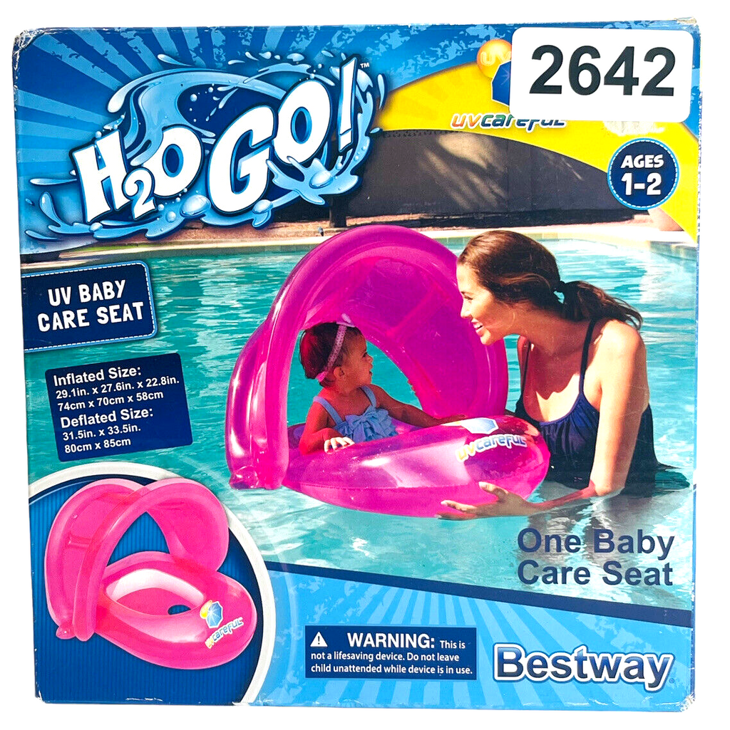 H2O GO Baby Care Seat Pool/Beach Summer Float 29.1" X 27.6" UV  New  Sealed0