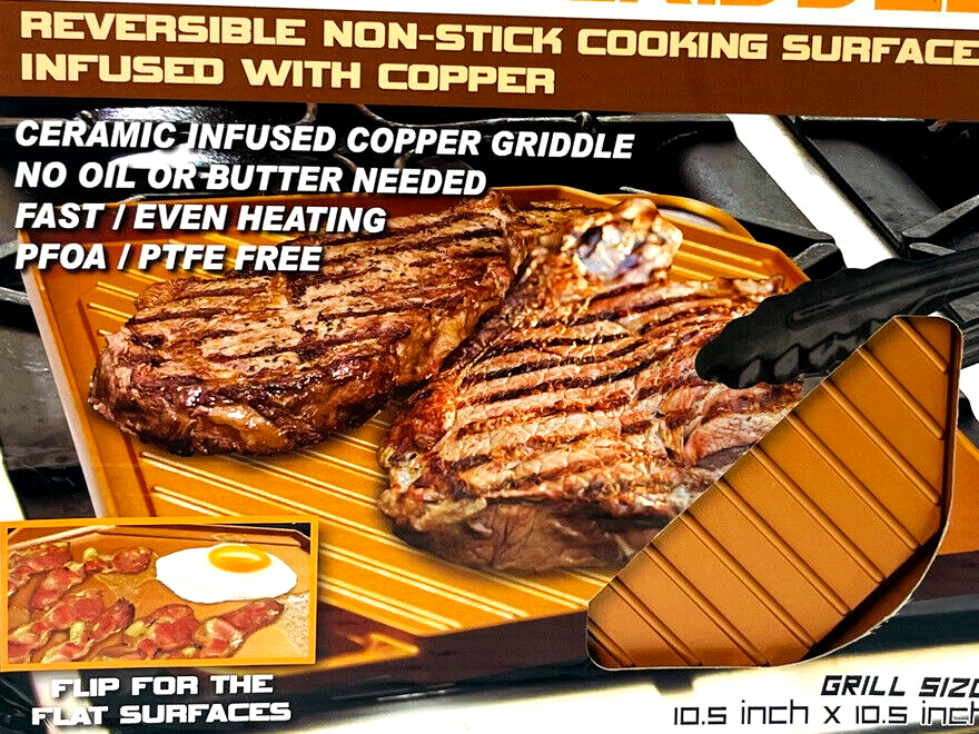 BRAND NEW Copper Griddle Dual-Reversible Non-Stick Ceramic SURFACE 1