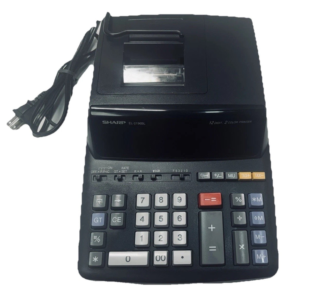 Sharp EL-2196BL 12-Digit Desktop Printing Calculator Black, Tested & Works Great2