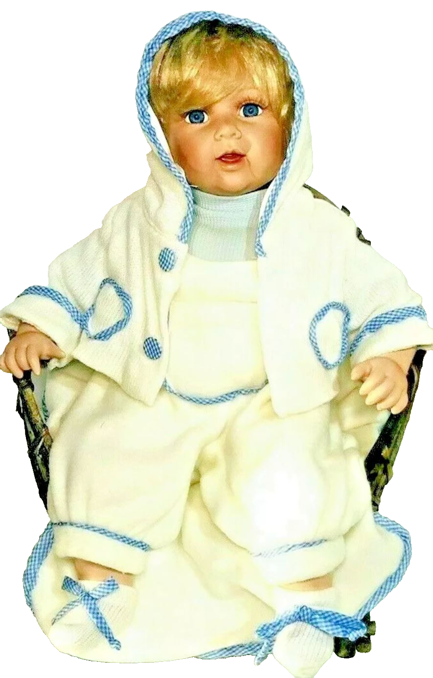  PORCELAIN BOY DOLL JACOB L 21"/Wt. 3lbs, BLUE EYES~".2