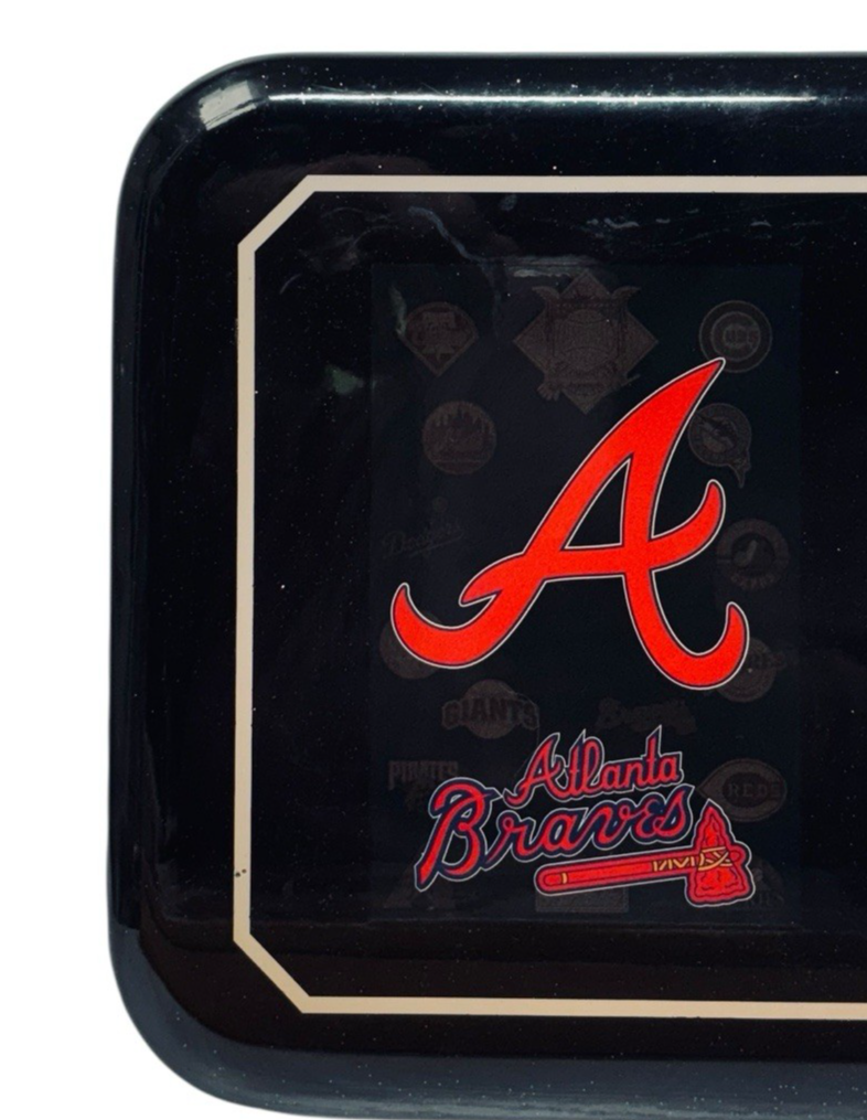 MINT Atlanta Braves Wall Clock MLB Baseball 12 X 8'' Black Glitter, WORKS.1